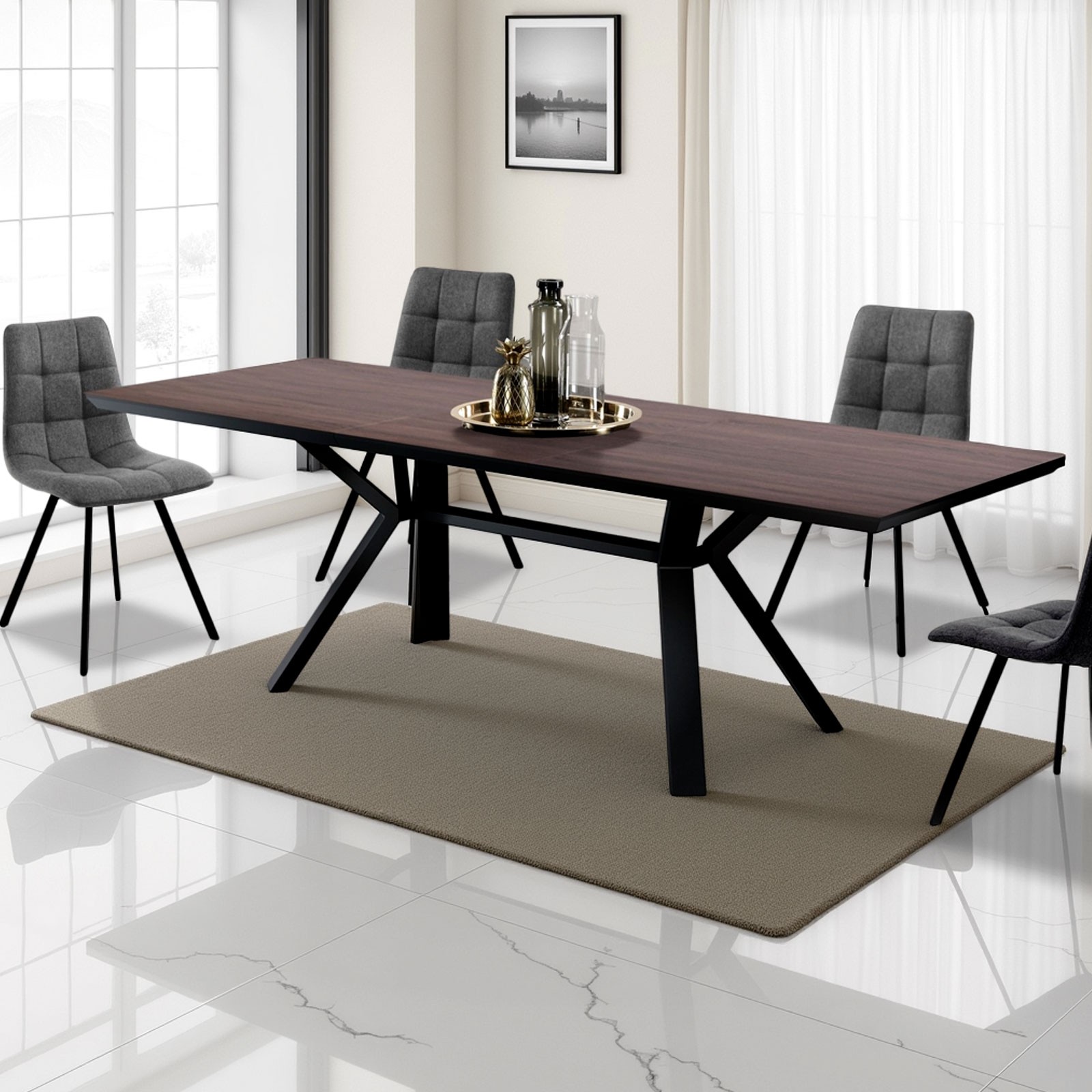 Tavolo allungabile NIKOLA NOCE finitura Noce H75 P90 L.180-240 Tavolo allungabile NIKOLA NOCE finitura Noce H75 P90 L.180-240