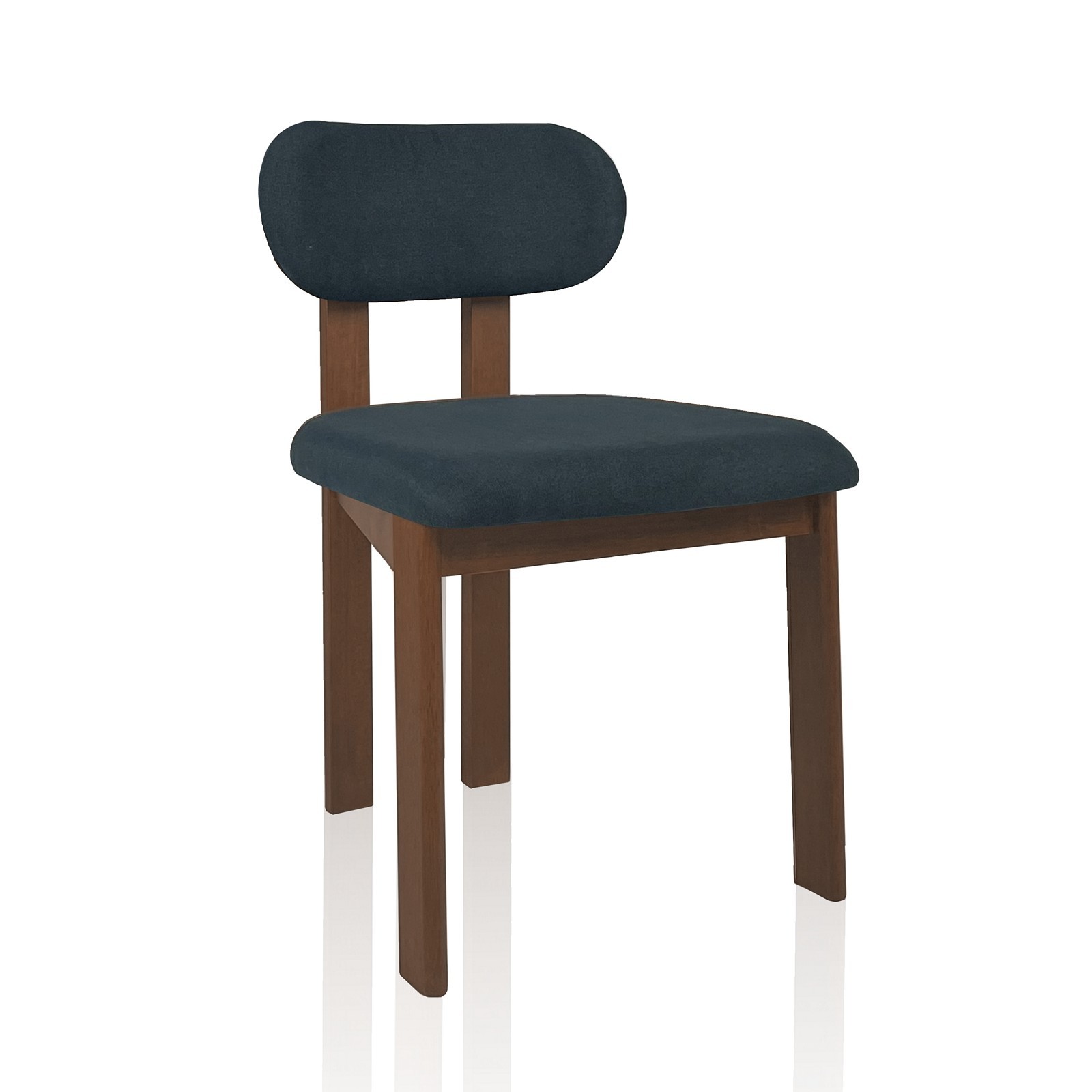 Sedia IRIS NOCE legno massello finitura Noce scuro rivestita tessuto Grigio scuro H80 L50 P56