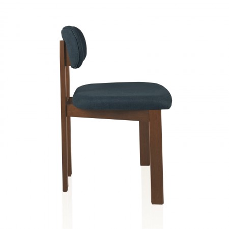 Sedia IRIS NOCE legno massello finitura Noce scuro rivestita tessuto Grigio scuro H80 L50 P56