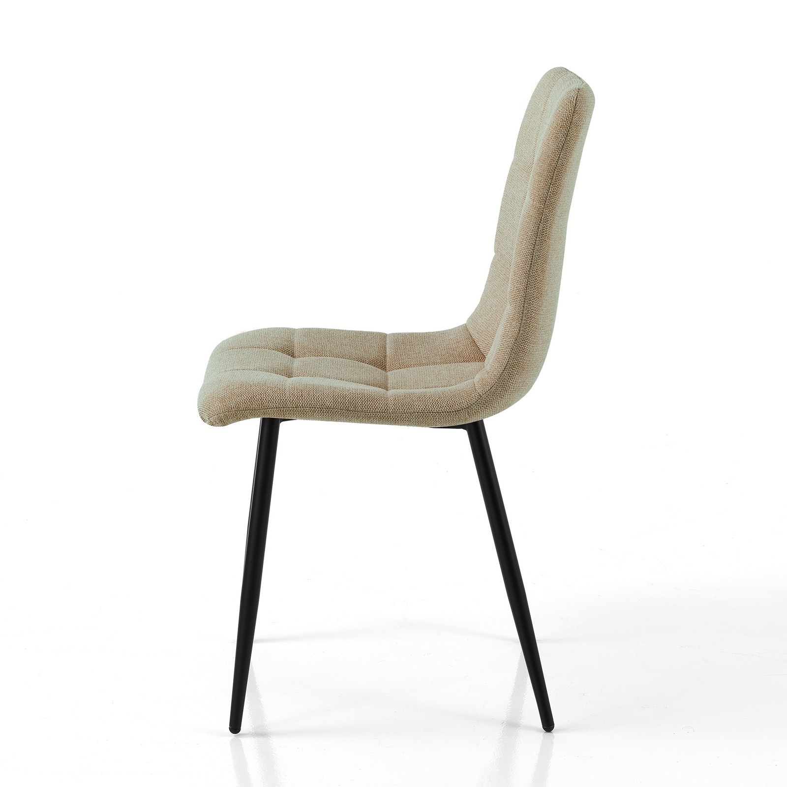 Sedia LUCREZIA MARRONE tessuto di colore Marrone struttura metallo Nero opaco H85 L42 P53