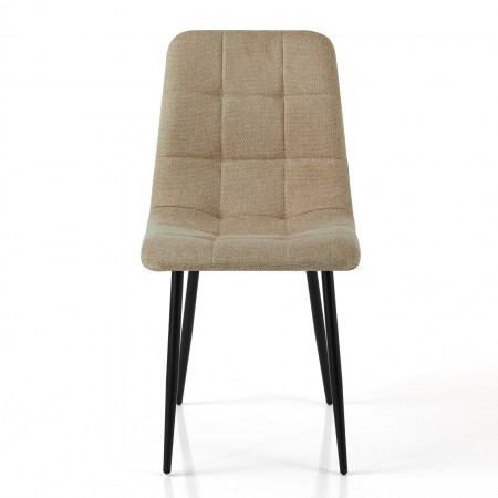Sedia LUCREZIA MARRONE tessuto di colore Marrone struttura metallo Nero opaco H85 L42 P53