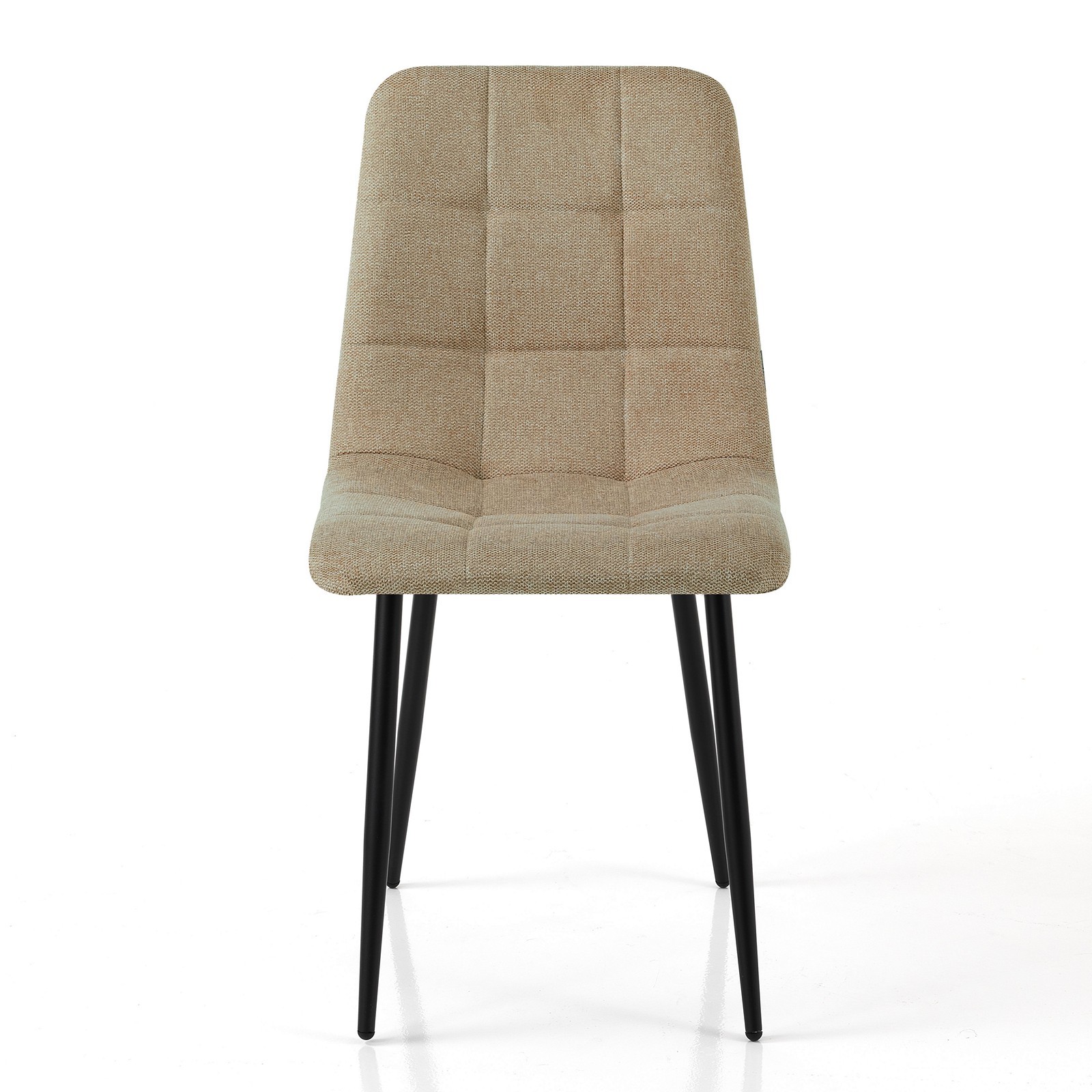 Sedia LUCREZIA MARRONE tessuto di colore Marrone struttura metallo Nero opaco H85 L42 P53