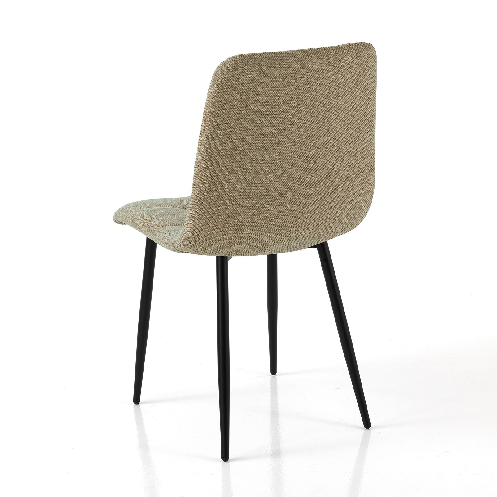 Sedia LUCREZIA MARRONE tessuto di colore Marrone struttura metallo Nero opaco H85 L42 P53