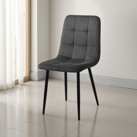 Sedia LUCREZIA GRIGIO SCURO tessuto di colore Grigio Scuro struttura metallo Nero opaco H85 L42 P53