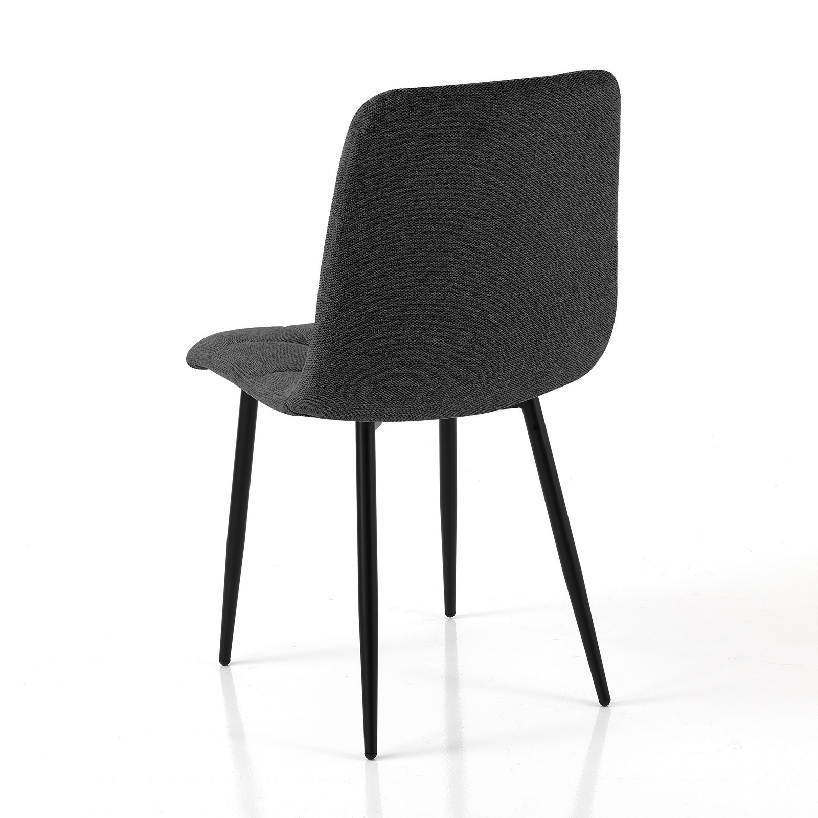Sedia LUCREZIA GRIGIO SCURO tessuto di colore Grigio Scuro struttura metallo Nero opaco H85 L42 P53