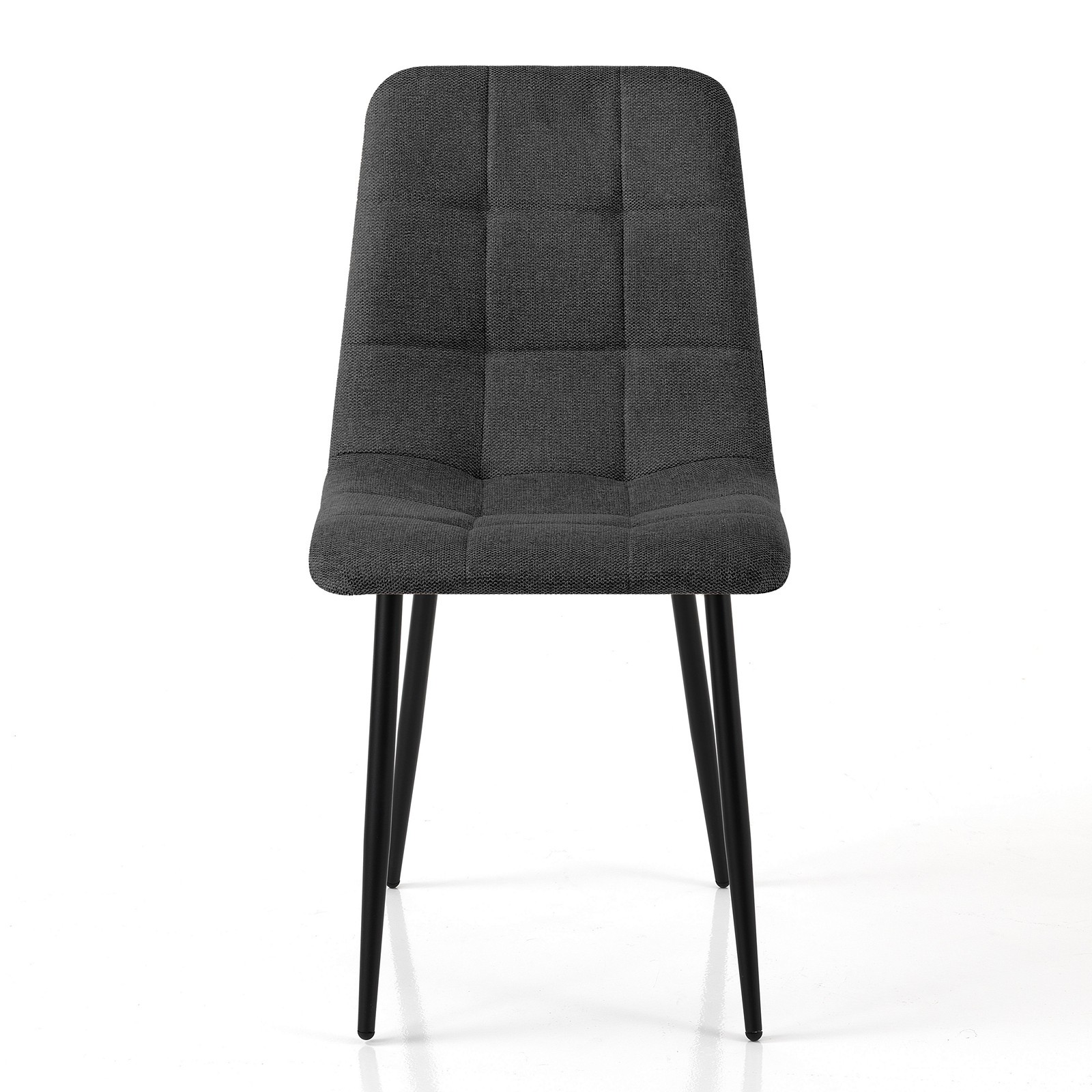Sedia LUCREZIA GRIGIO SCURO tessuto di colore Grigio Scuro struttura metallo Nero opaco H85 L42 P53