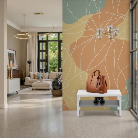 OTTAWA WHITE Panca scarpiera colore Bianco lucido e Antracite cm H40 L80 P40