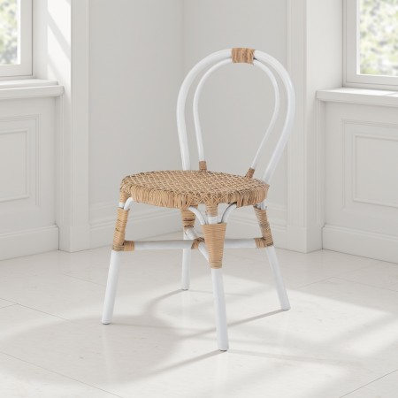 Sedia Vienna White in Rattan Bianca, 46x55xh87 cm
