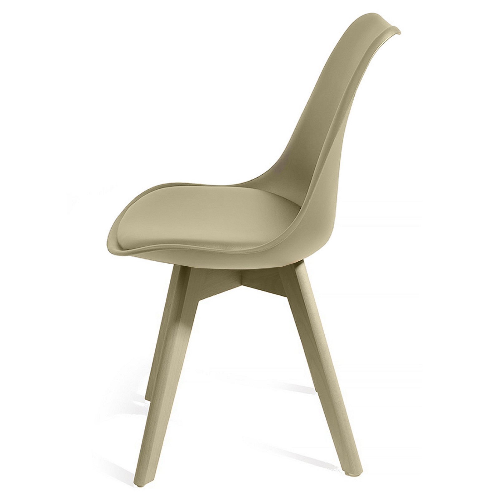 Sedia Diamond Evo Tortora in pelle sintetica Tortora e polipropilene Tortora opaco, 49x54xh81 cm