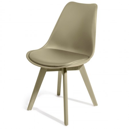 Sedia Diamond Evo Tortora in pelle sintetica Tortora e polipropilene Tortora opaco, 49x54xh81 cm