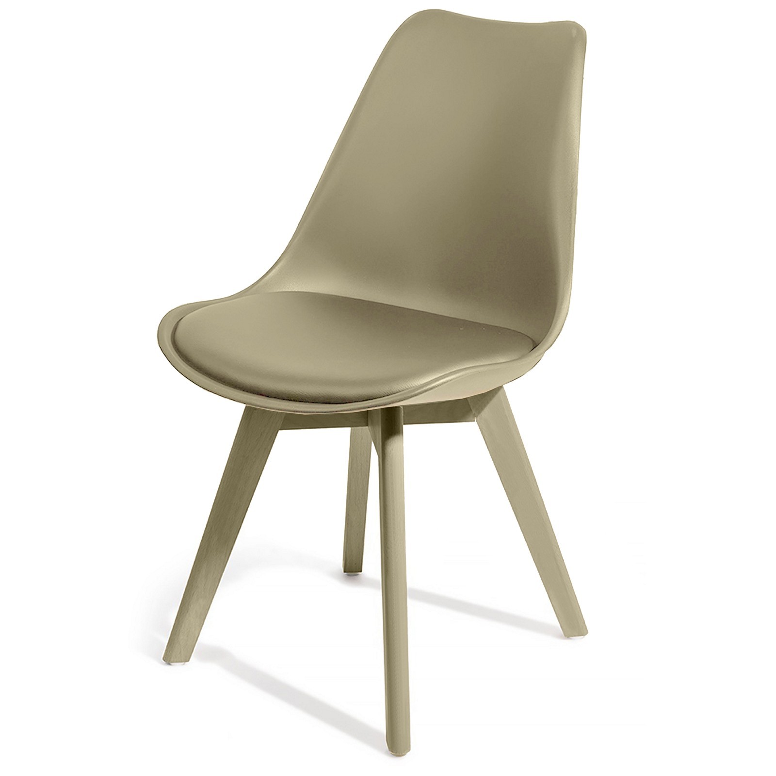 Sedia Diamond Evo Tortora in pelle sintetica Tortora e polipropilene Tortora opaco, 49x54xh81 cm