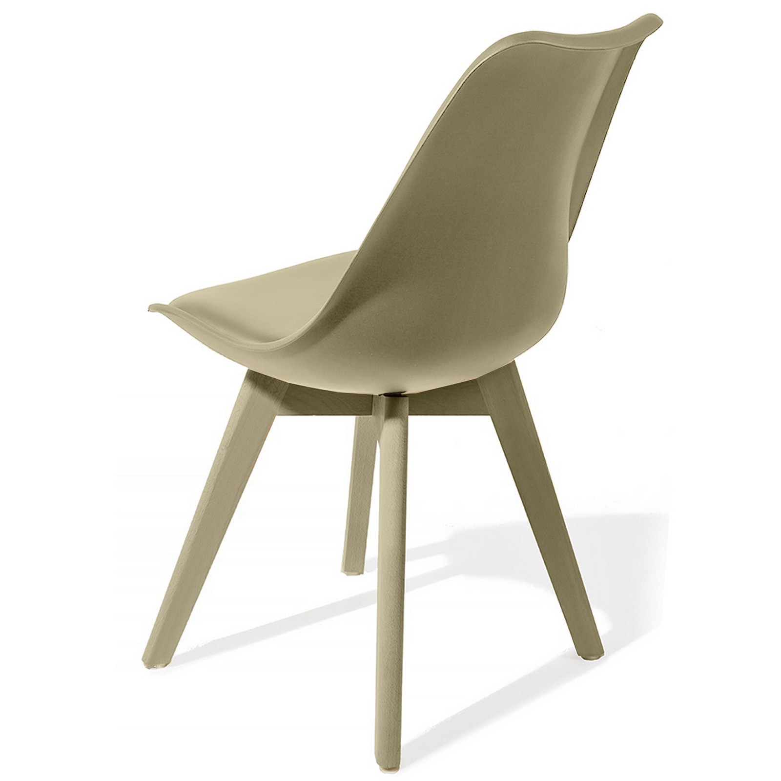Sedia Diamond Evo Tortora in pelle sintetica Tortora e polipropilene Tortora opaco, 49x54xh81 cm