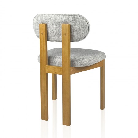 Set 2 Sedie IRIS ROVERE legno massello finitura Rovere tessuto Grigio chiaro H80 L50 P56