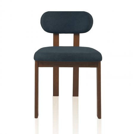 Set 2 Sedie IRIS NOCE legno massello finitura Noce scuro rivestita tessuto Grigio scuro H80 L50 P56