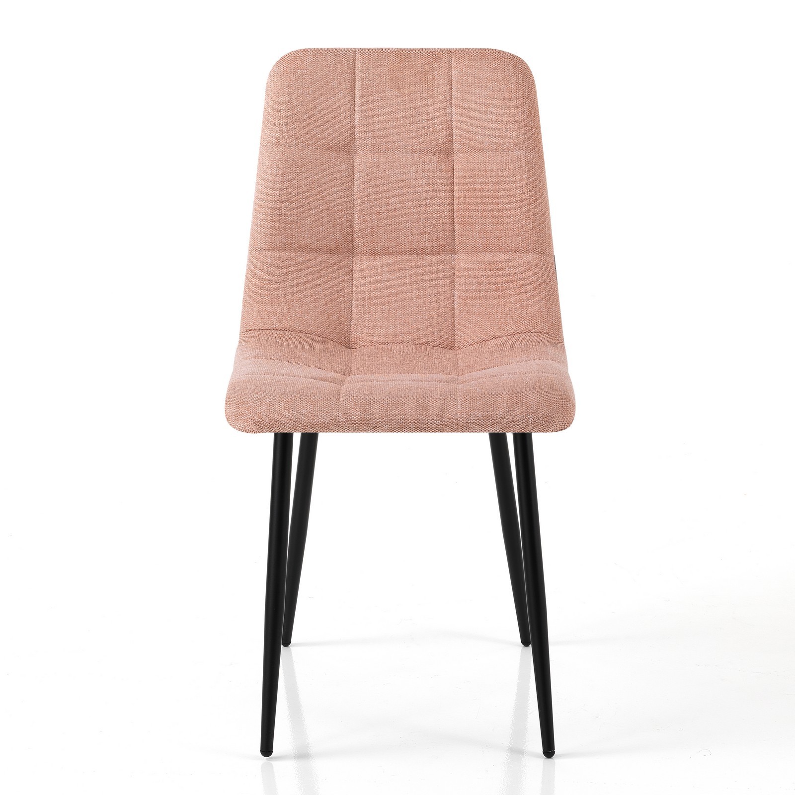Set 4 Sedie LUCREZIA ROSA tessuto Rosa struttura metallo Nero opaco H85 L42 P53
