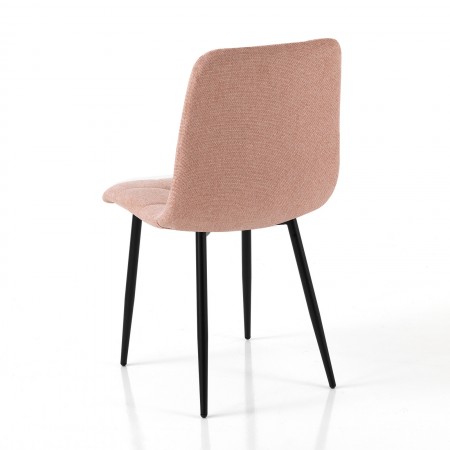 Set 4 Sedie LUCREZIA ROSA tessuto Rosa struttura metallo Nero opaco H85 L42 P53