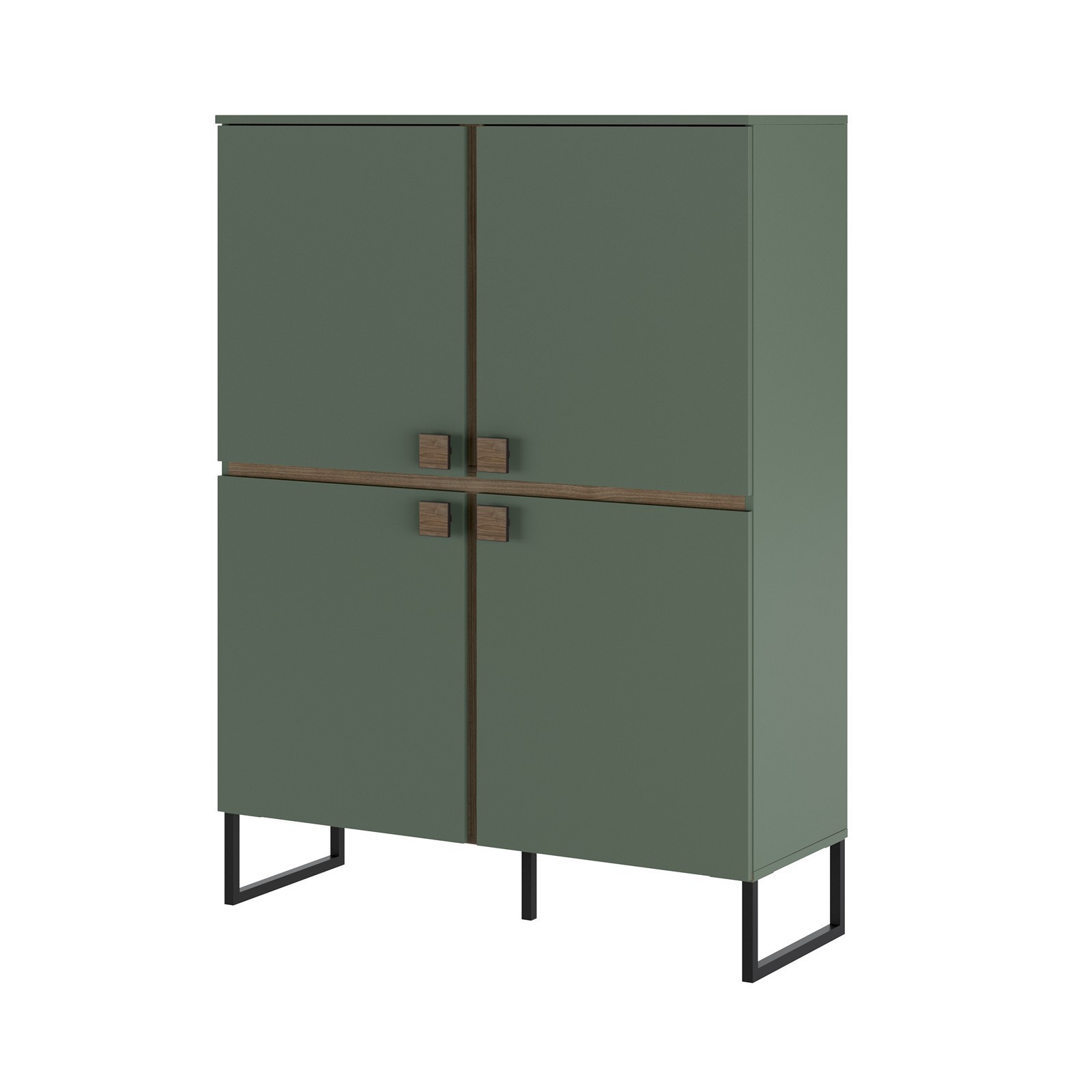 Mobile alto CLAIRE VERDE GRIGIO finitura Verde Grigio Noce crudo H144 L108 P40 cm