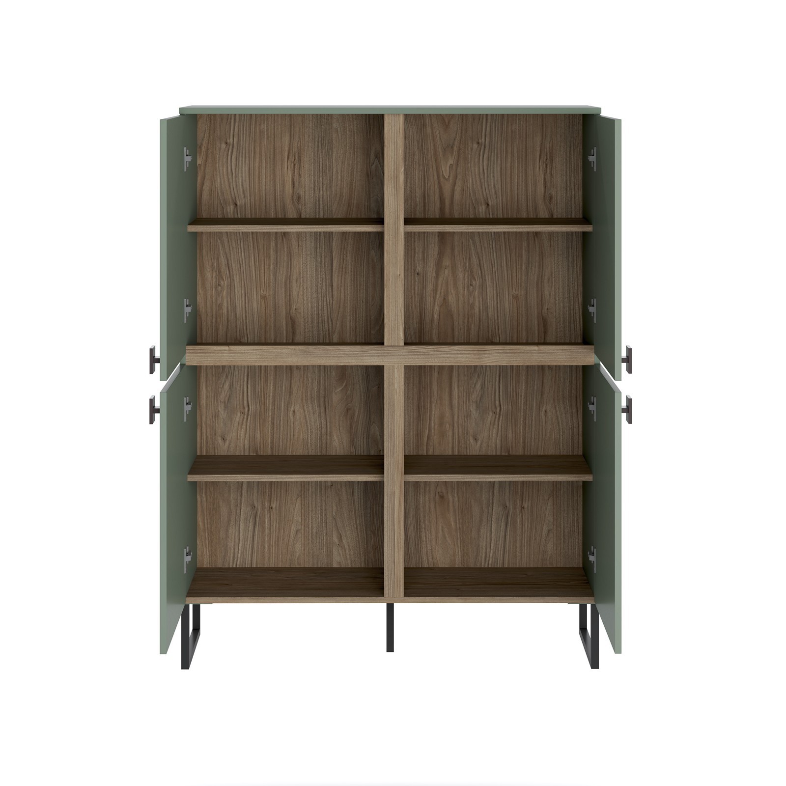 Mobile alto CLAIRE VERDE GRIGIO finitura Verde Grigio Noce crudo H144 L108 P40 cm