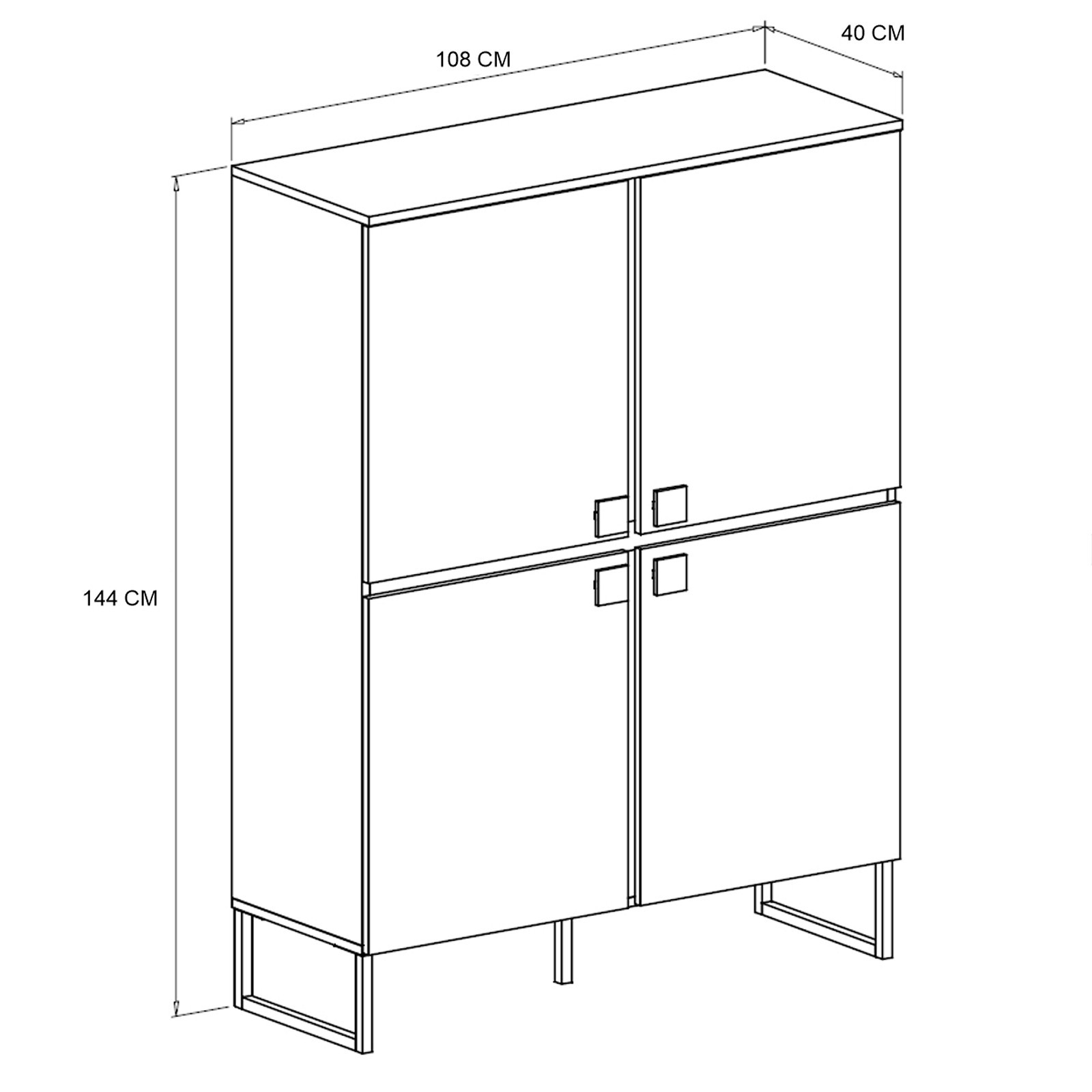 Mobile alto CLAIRE VERDE GRIGIO finitura Verde Grigio Noce crudo H144 L108 P40 cm