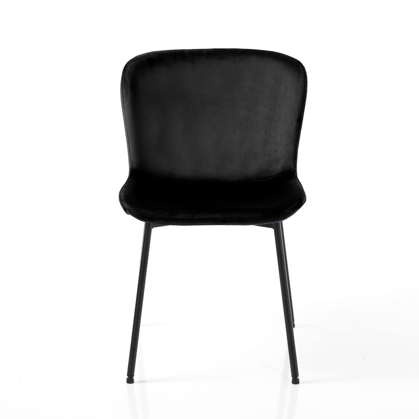 Set 4 Sedie BARBARA NERA velluto Neros truttura metallo Nero opaco cm H80 L50 P60