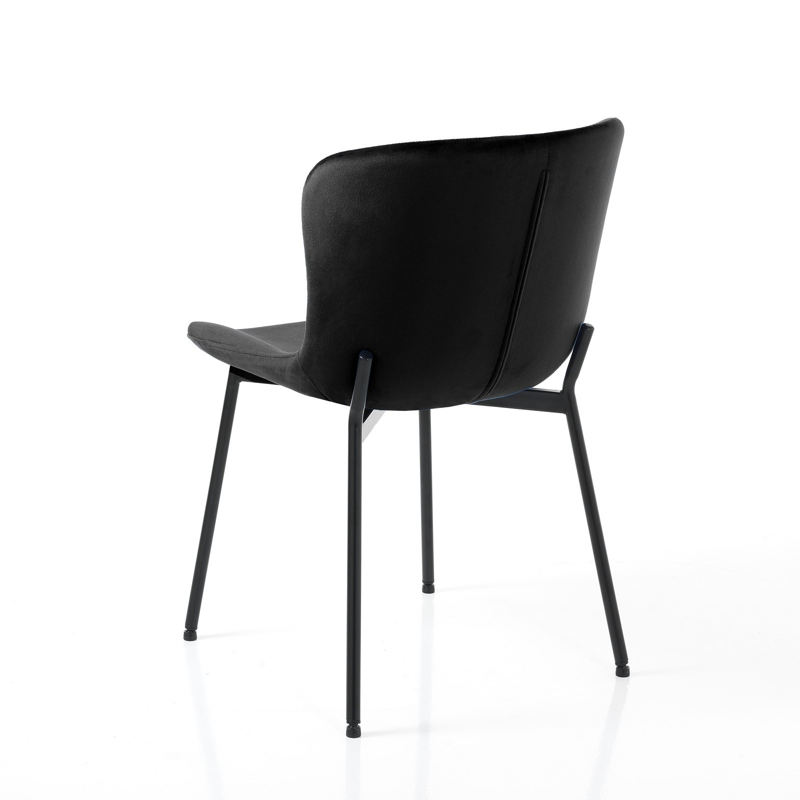 Set 4 Sedie BARBARA NERA velluto Neros truttura metallo Nero opaco cm H80 L50 P60