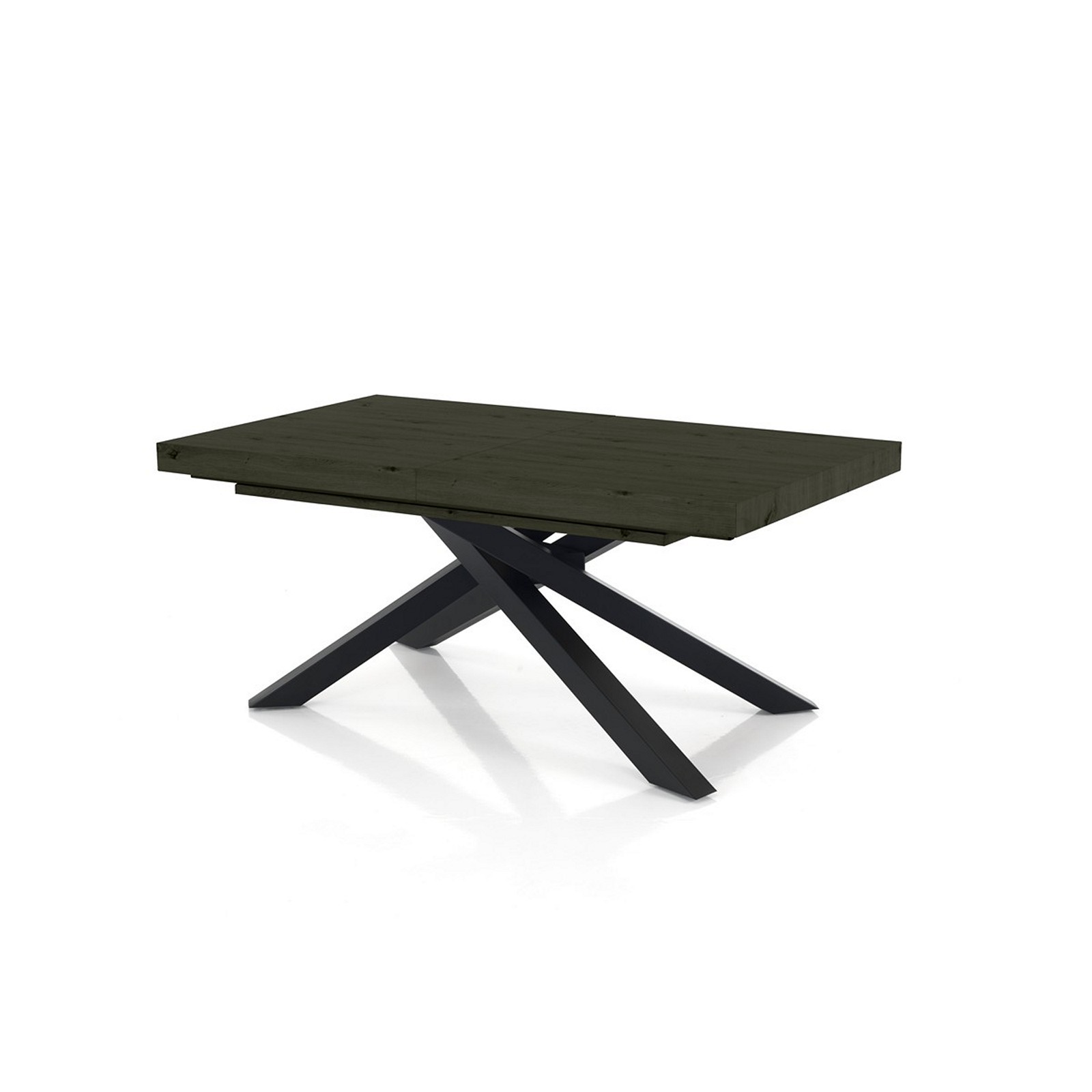 Tavolo allungabile TITO 130 LEGNO GRIGIO metallo Nero Opaco Piano finitura  Legno Grigio H77 P90 L130/170/210