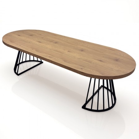 Tavolo allungabile rotondo ORAZIO ROVERE Piano MDF finitura Rovere H76,5 P110 L110/160/210/260