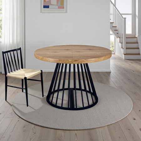 Tavolo allungabile rotondo ORAZIO ROVERE Piano MDF finitura Rovere H76,5 P110 L110/160/210/260