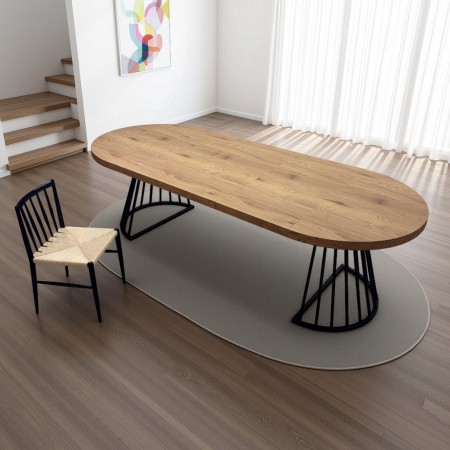 Tavolo allungabile rotondo ORAZIO ROVERE Piano MDF finitura Rovere H76,5 P110 L110/160/210/260