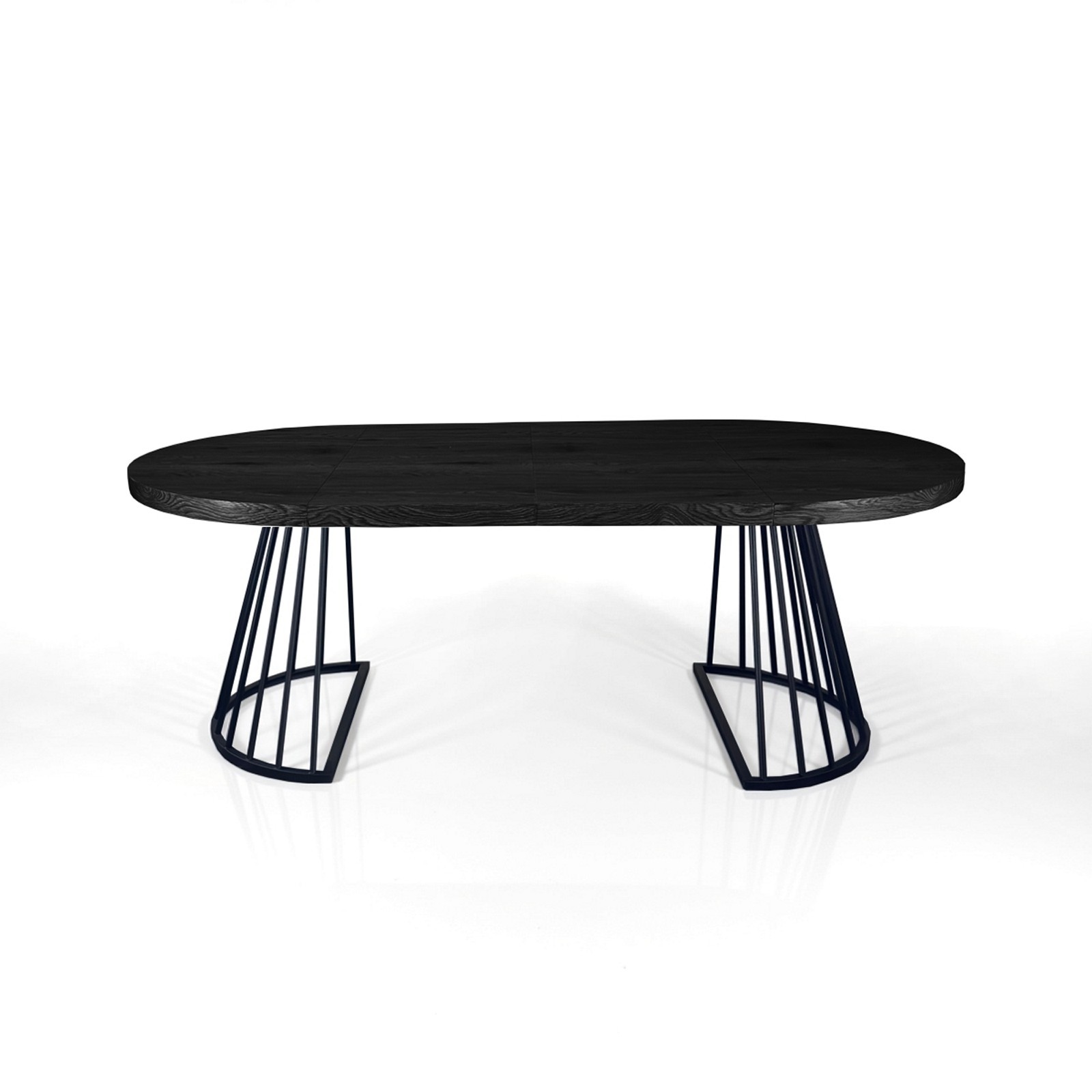 Tavolo allungabile rotondo  ORAZIO LEGNO NERO Piano MDF finitura Legno Nero H76,5 P110 L110/160/210/260