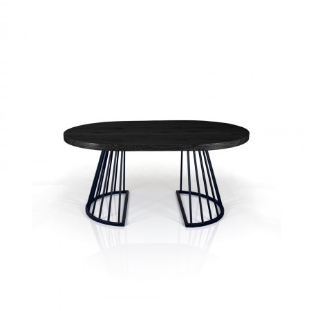 Tavolo allungabile rotondo  ORAZIO LEGNO NERO Piano MDF finitura Legno Nero H76,5 P110 L110/160/210/260
