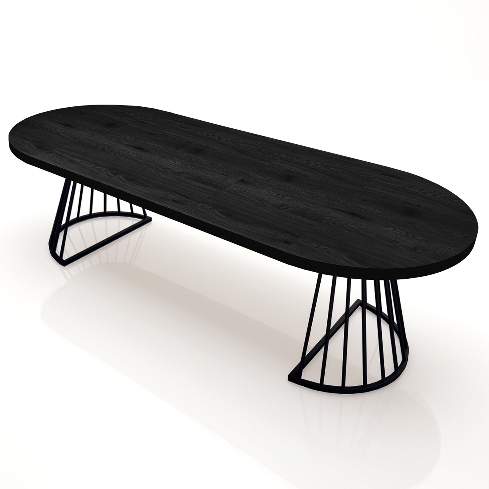 Tavolo allungabile rotondo  ORAZIO LEGNO NERO Piano MDF finitura Legno Nero H76,5 P110 L110/160/210/260