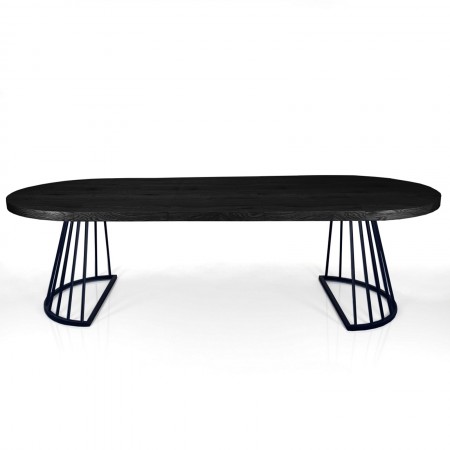 Tavolo allungabile rotondo  ORAZIO LEGNO NERO Piano MDF finitura Legno Nero H76,5 P110 L110/160/210/260