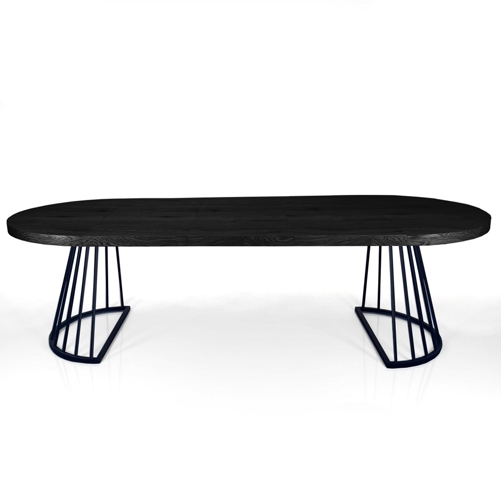 Tavolo allungabile rotondo  ORAZIO LEGNO NERO Piano MDF finitura Legno Nero H76,5 P110 L110/160/210/260