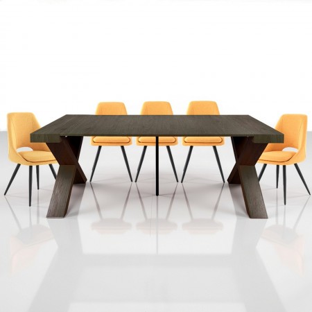 Tavolo allungabile  consolle STIV LEGNO GRIGIO MDF finitura legno Grigio cm H75 P45/95/145/195 L90