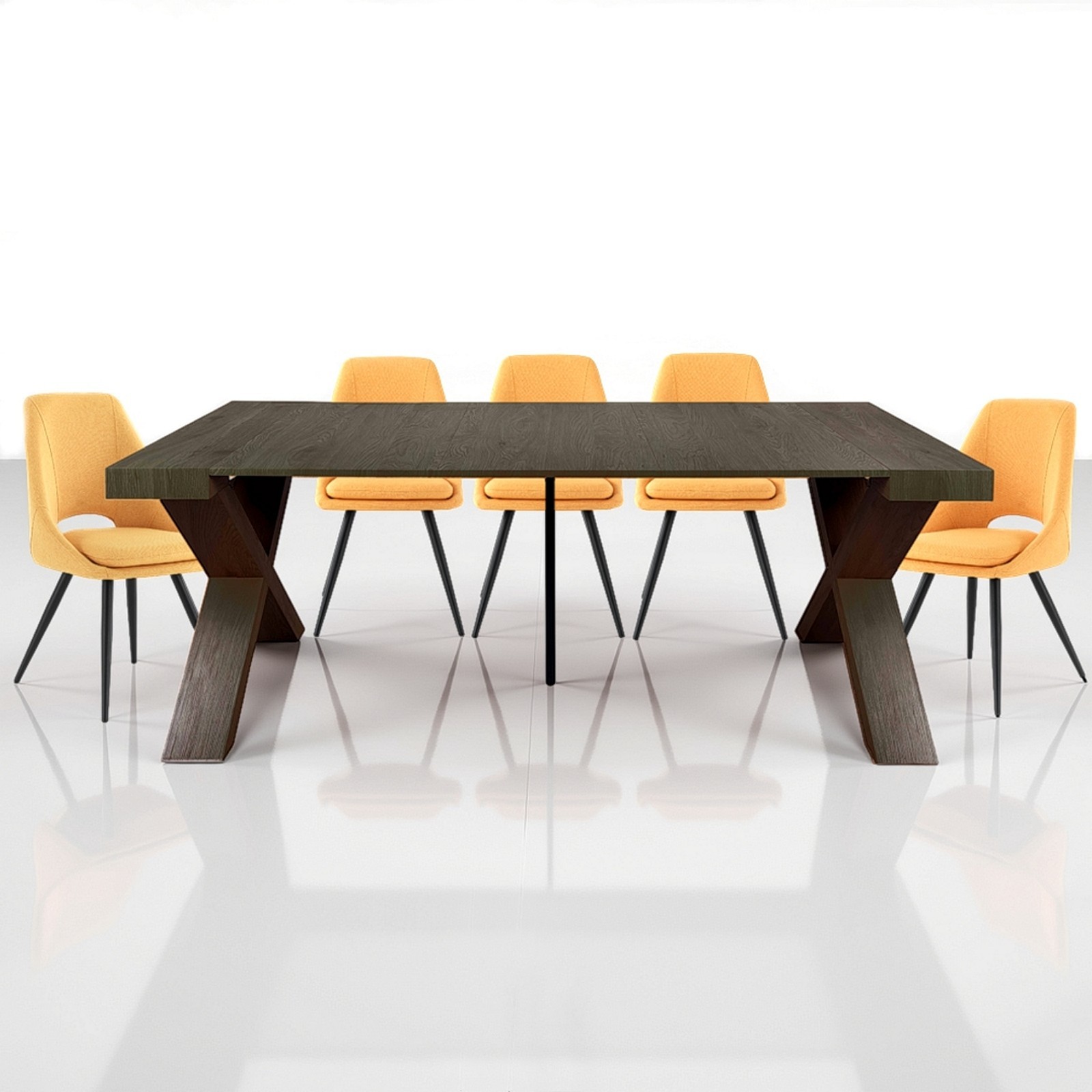 Tavolo allungabile  consolle STIV LEGNO GRIGIO MDF finitura legno Grigio cm H75 P45/95/145/195 L90