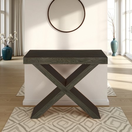 Tavolo allungabile  consolle STIV LEGNO GRIGIO MDF finitura legno Grigio cm H75 P45/95/145/195 L90