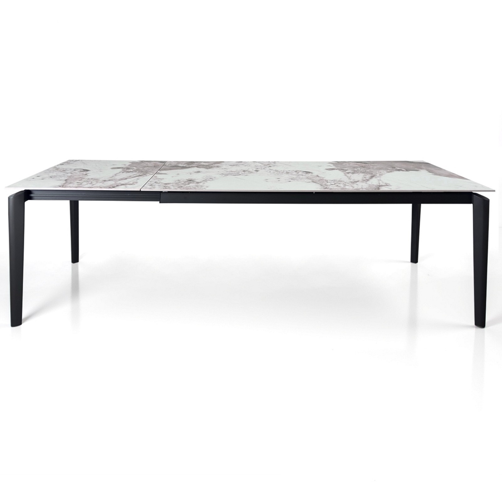 Tavolo allungabile DEDE MARMO ONICE metallo verniciato Grigio opaco piano ceramica finitura Marmo Onice H77,5 P90 L160/220 cm