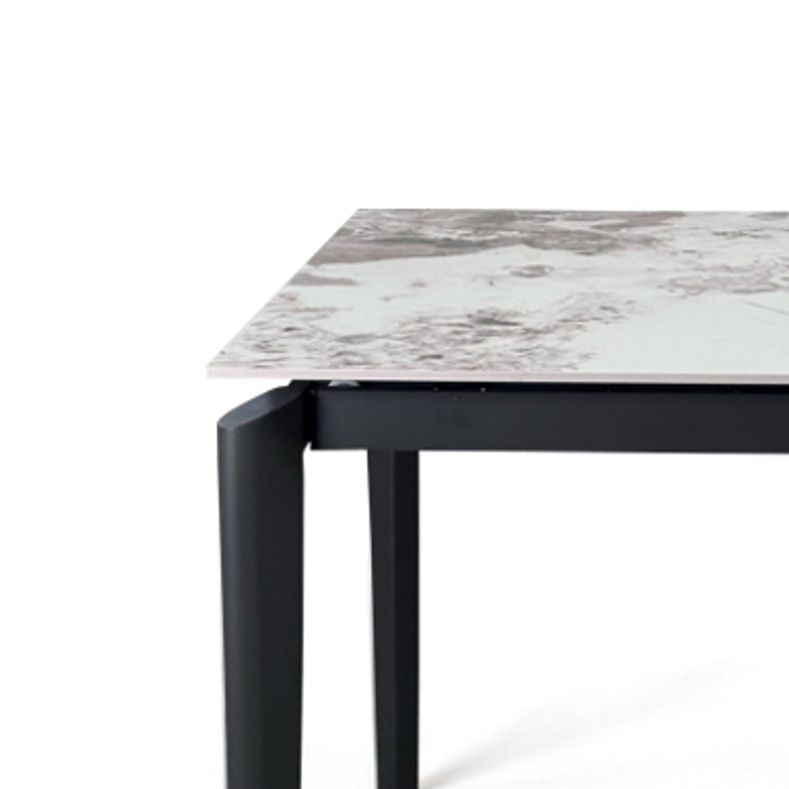 Tavolo allungabile DEDE MARMO ONICE metallo verniciato Grigio opaco piano ceramica finitura Marmo Onice H77,5 P90 L160/220 cm