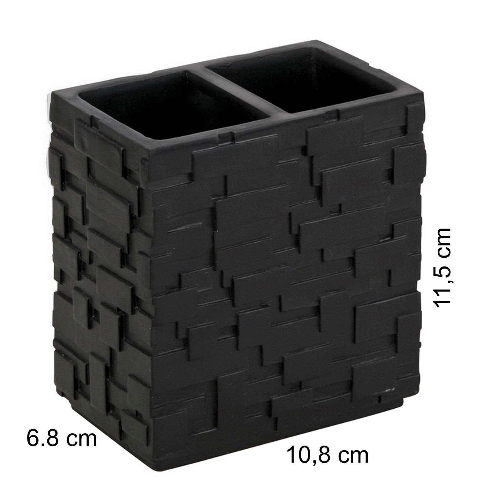 Set bagno PETRA NERO poliresina nera