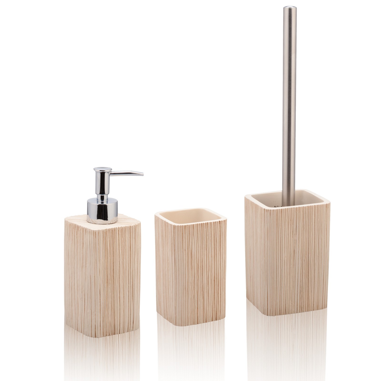 Set accessori bagno WOOD ceramica effetto legno