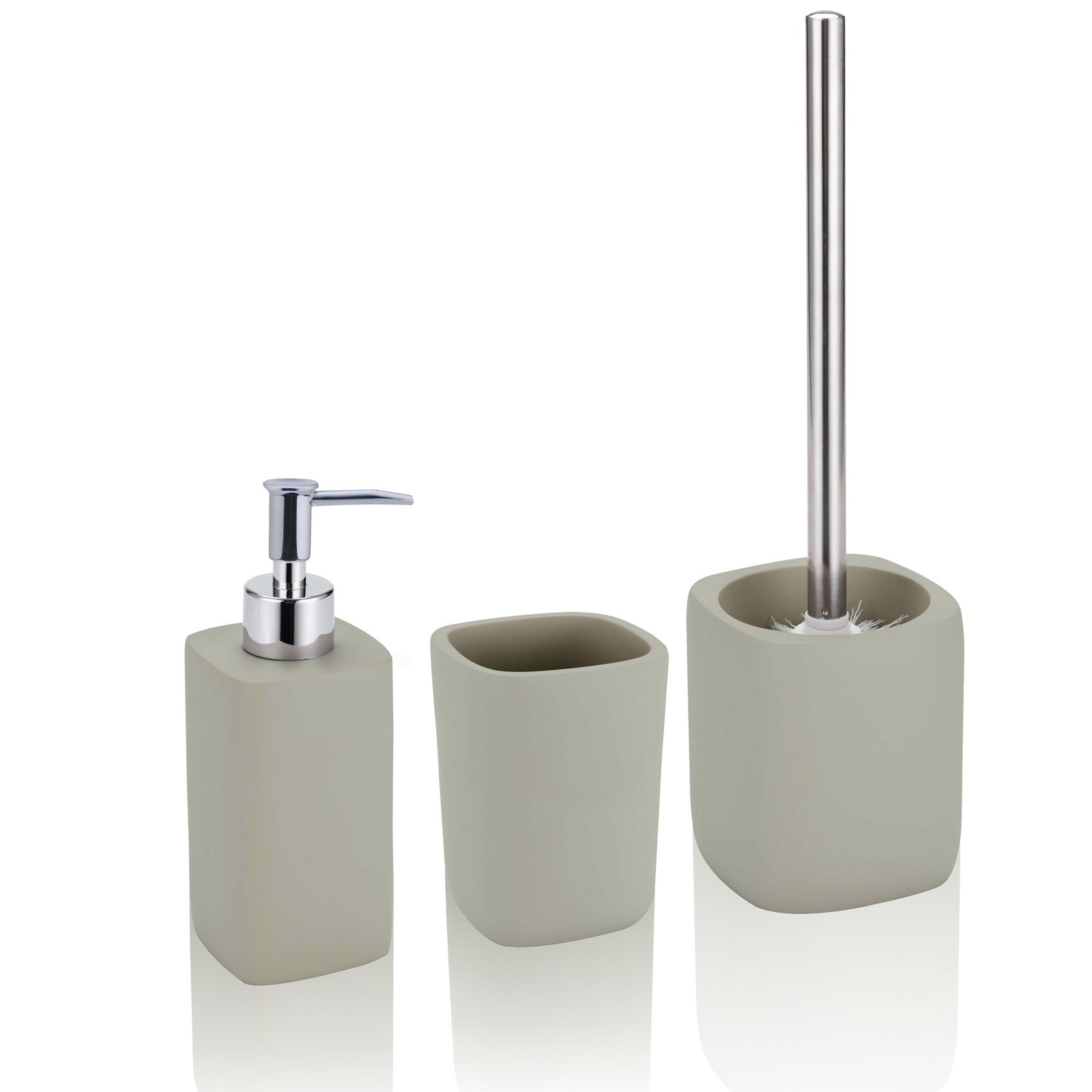 Set bagno completo in ceramica KERAMIK realizzato in ceramica colore Tortora