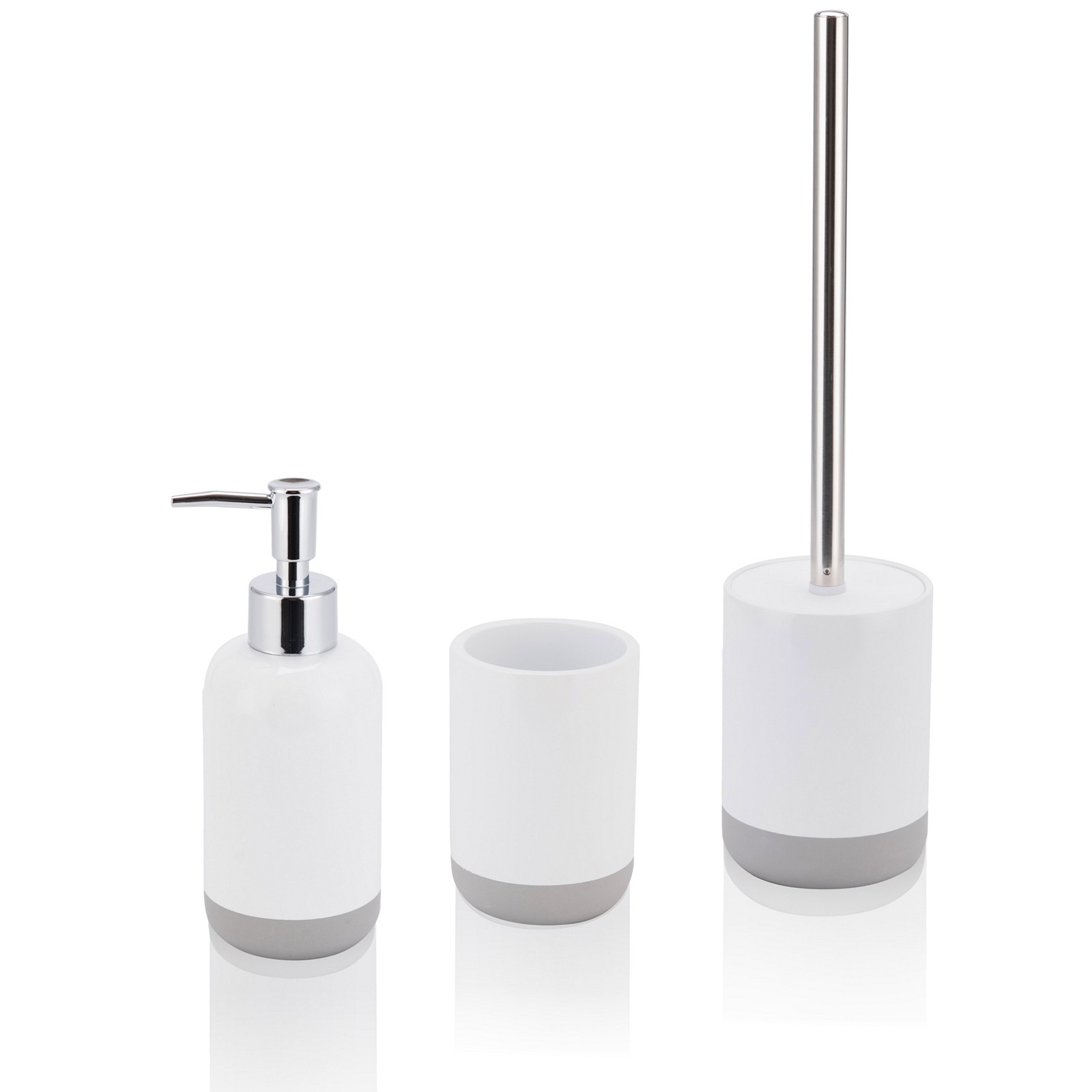 Set accessori bagno completo design bianco RAUL realizzato in Poliresina Bianca semilucida