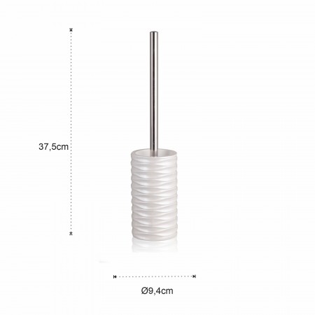 Set bagno  RIBBED realizzato in Poliresina Bianca opaca