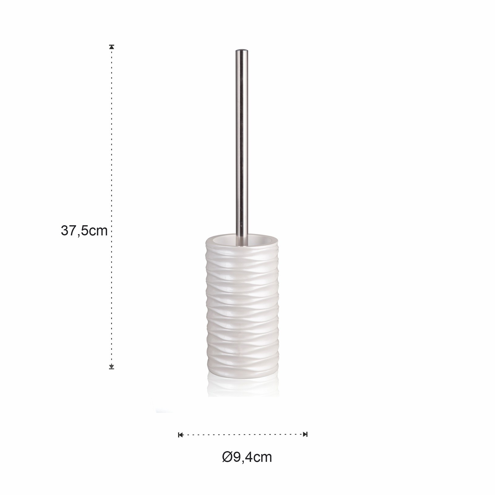 Set bagno  RIBBED realizzato in Poliresina Bianca opaca