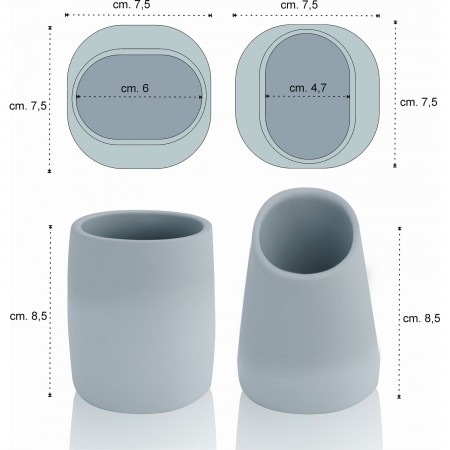Set bagno  ARIEL  realizzato in Poliresina Azzurra