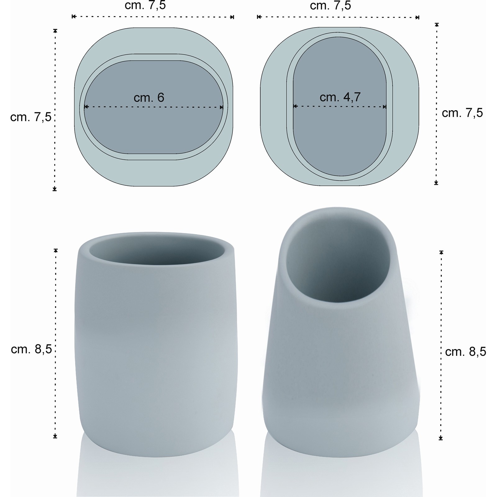 Set bagno  ARIEL  realizzato in Poliresina Azzurra