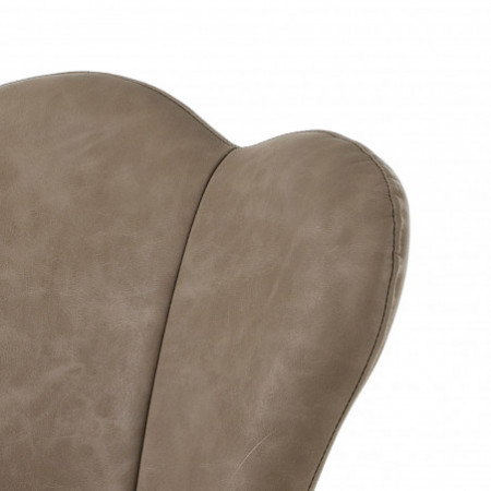 Set 4 Sedie Britta Old Sand in pelle sintetica effetto invecchiato Tortora e metallo Nero opaco, 52x55xh90 cm