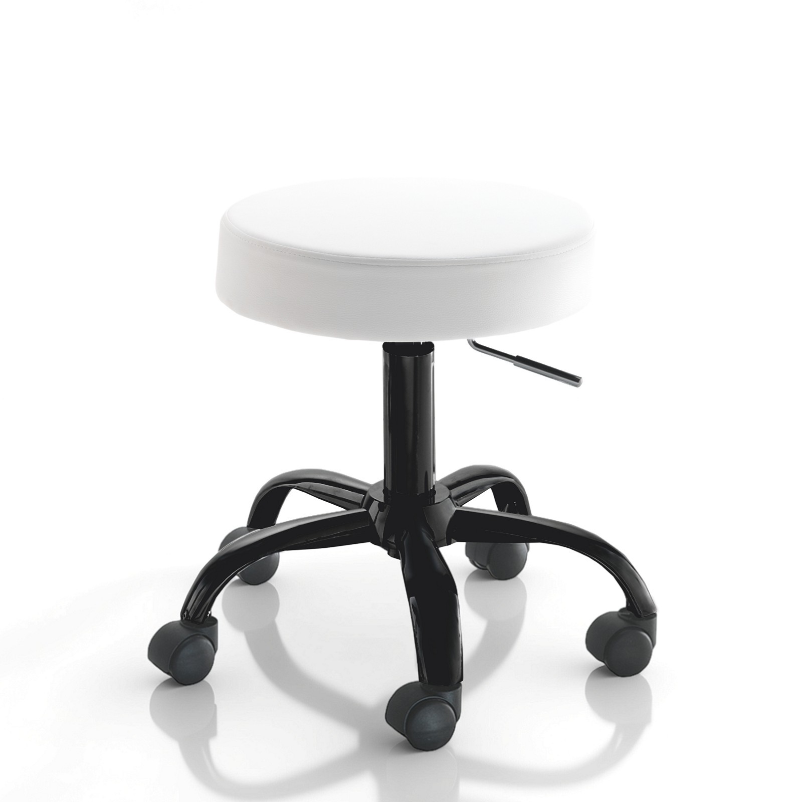 Sgabello CLOE BIANCO / NERO seduta regolabile cm H46-60 D50