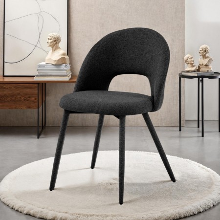 Sedia BABI NERA tessuto NERO tessuto EASY CLEAN di facile pulizia H79 L51 P54